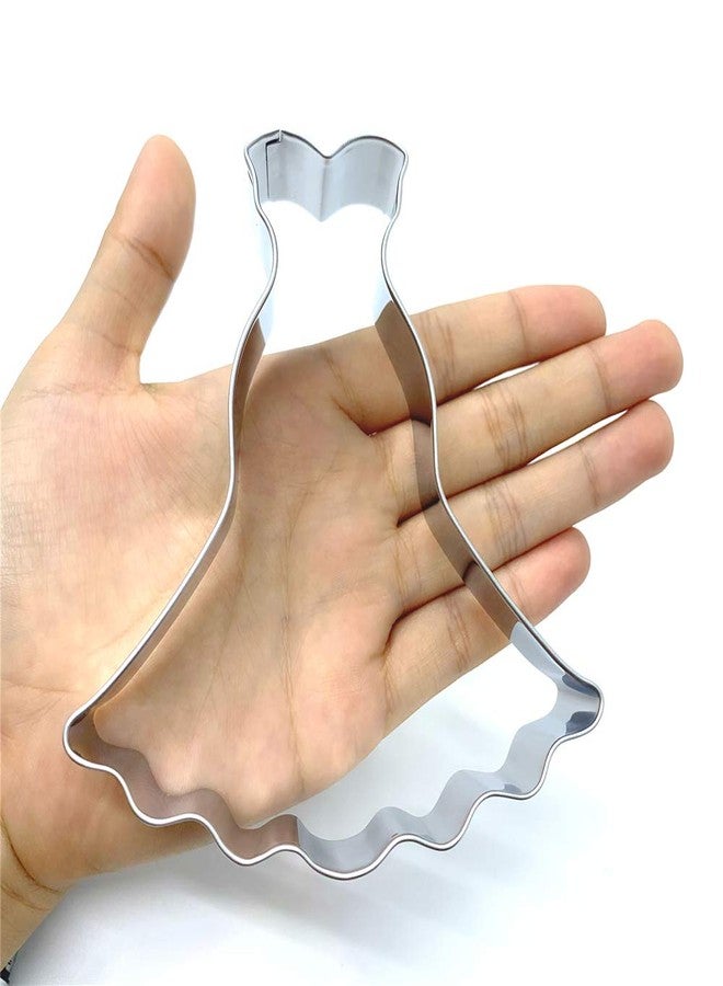 LILIAO Wedding Dress Cookie Cutter for Wedding/Engagement - 4 x 4.3 inches - Stainless Steel - Image 4