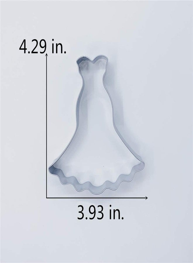 LILIAO Wedding Dress Cookie Cutter for Wedding/Engagement - 4 x 4.3 inches - Stainless Steel - Image 2