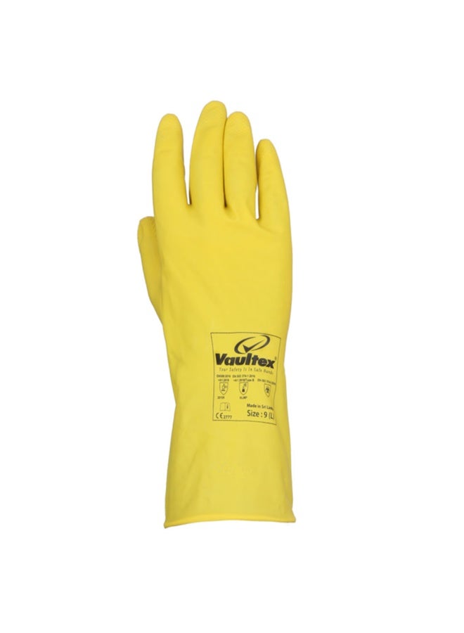 Vaultex Vaultex PHO Latex Rubber gloves Length 33CM Color Yellow, Size M, 1Pair/Pack  - Image 1