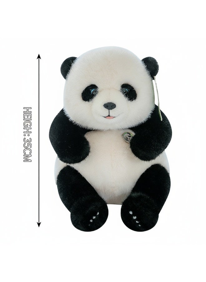 35cm Giant Panda Plush Toy, HuaHua Stuffed Animal - Squishy Soft Collectible for Birthday, Valentine‘s Day, Holiday Souvenir - Image 2