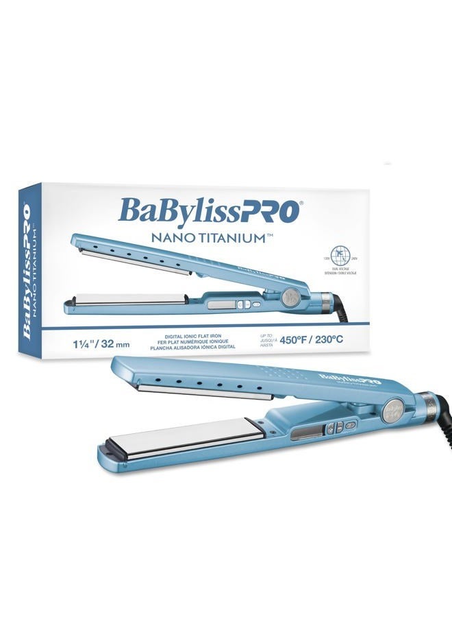 BaBylissPRO The Extended Ionic Flat Iron, Nano Titanium, 1 1/4" - Image 1