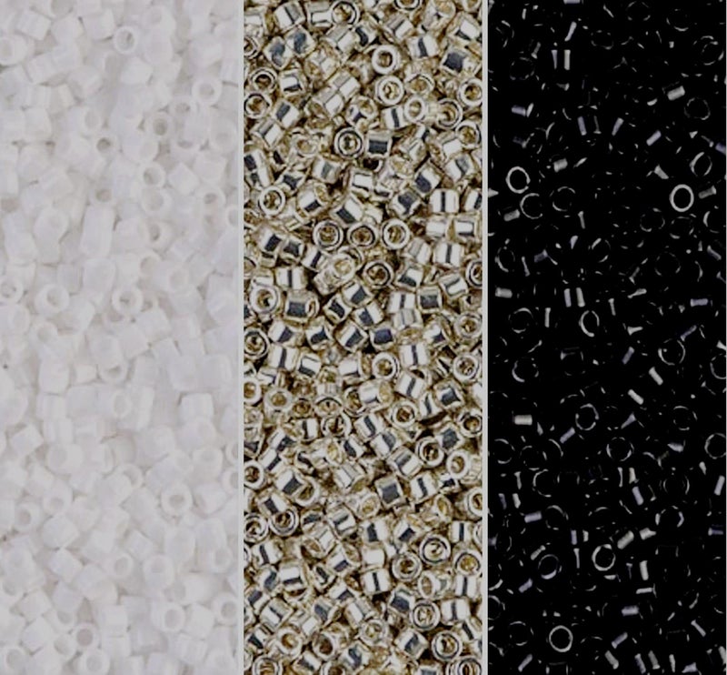 Miyuki Delica Seed Beads Bundle: Size 11/0, Tuxedo Collection - DB010, DB035, DB200-3 Tubes of 2" ea - Image 5