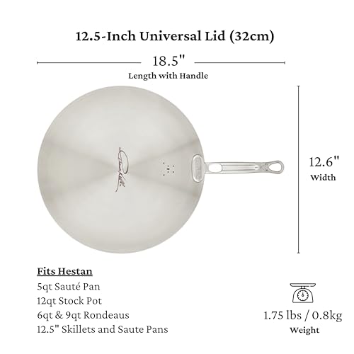 Hestan Thomas Keller Insignia by Hestan - Stainless Steel 12.5" Universal Lid - Image 4