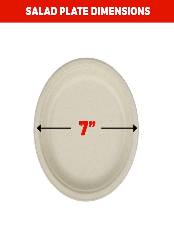 NYHI 125 Pack Small 7 Inch Heavy Duty Disposable Paper Plates For Adults Kids Brown Sugarcane Bulk Plates Cut Leak Resistant for Dinner Parties - Image 5