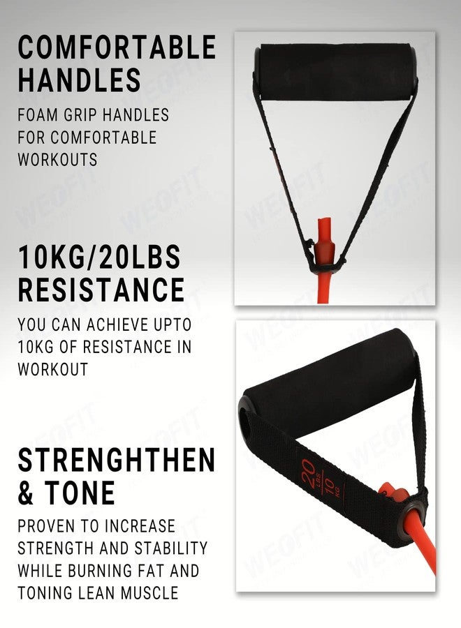 WErFIT® Resistance Exercise Fitness Resistance Tube Bands Toning Tube for Stretching, Toning & Full Body Workouts (7kg-12kg) Resistance Tube (Red) - Image 4