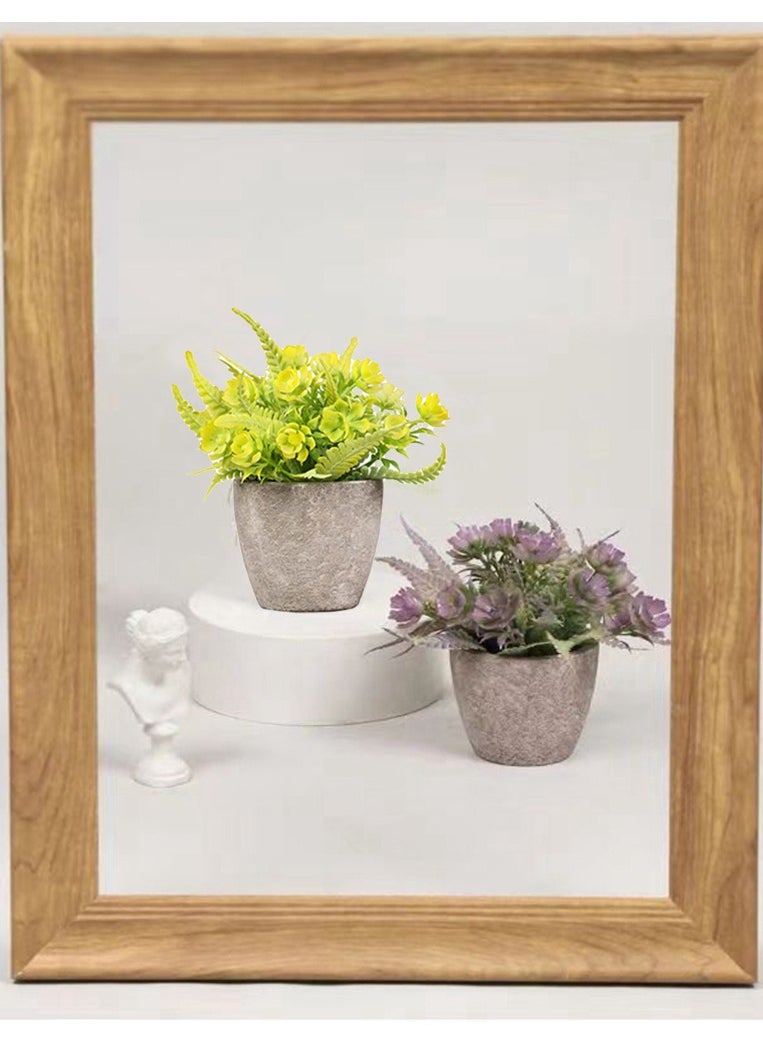 HomarKet 6Pack Mini Potted Artificial Plants 6 Colors Mini Potted Fake Plants Artificial Greenery in Pot Artificial Flowers Pot Fake Green Plants Faux Plants for Home Office Decor  - Image 5