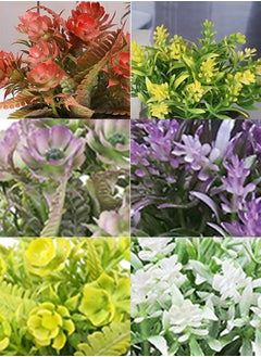 HomarKet 6Pack Mini Potted Artificial Plants 6 Colors Mini Potted Fake Plants Artificial Greenery in Pot Artificial Flowers Pot Fake Green Plants Faux Plants for Home Office Decor  - Image 4