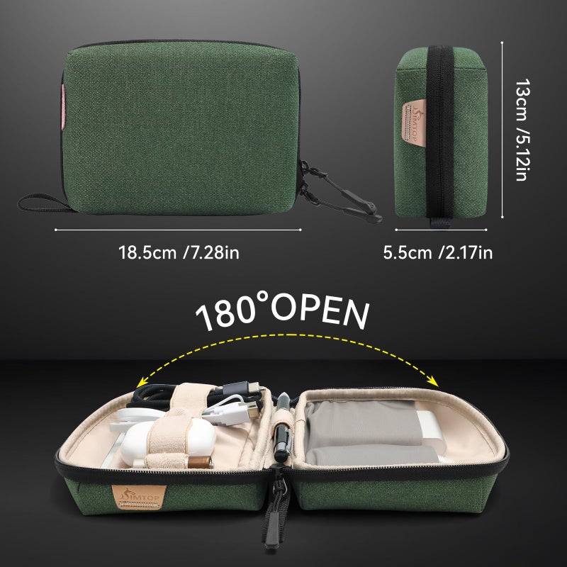 SIMTOP Small Electronics Organizer Travel Case, Portable Tech Case Pouch for Cable, Charger, Phone & Earbuds â€“ Water-Resistant Cord Storage for Commute, Office & Business Trip â€“ Compact Design - Image 2
