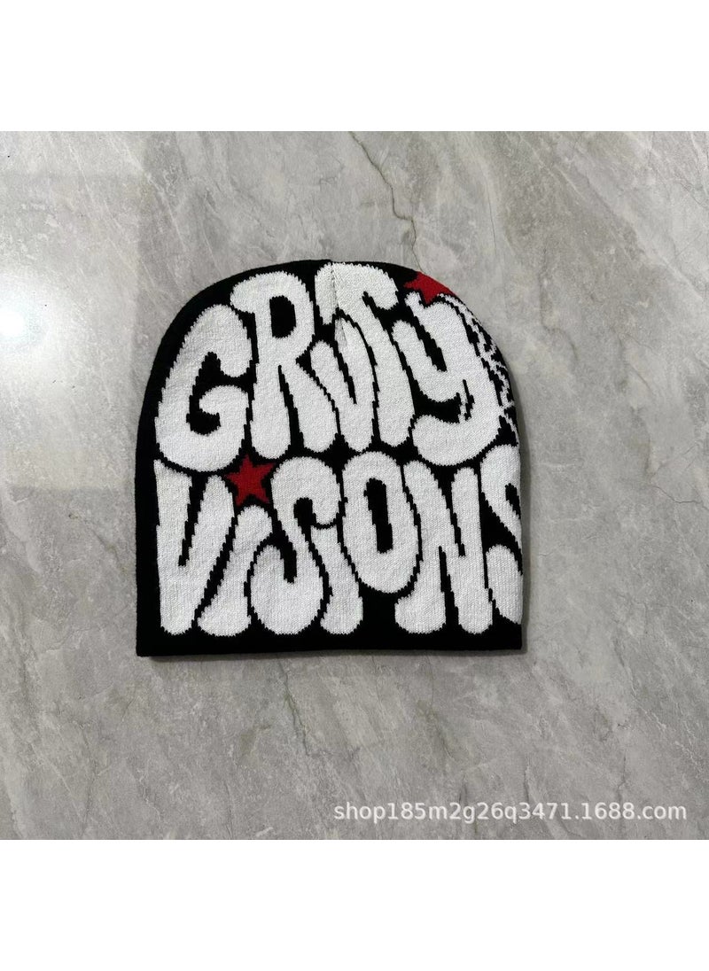 Generic - Unisex Knit Beanie Graffiti Hip-Hop Cap Black - Image 1