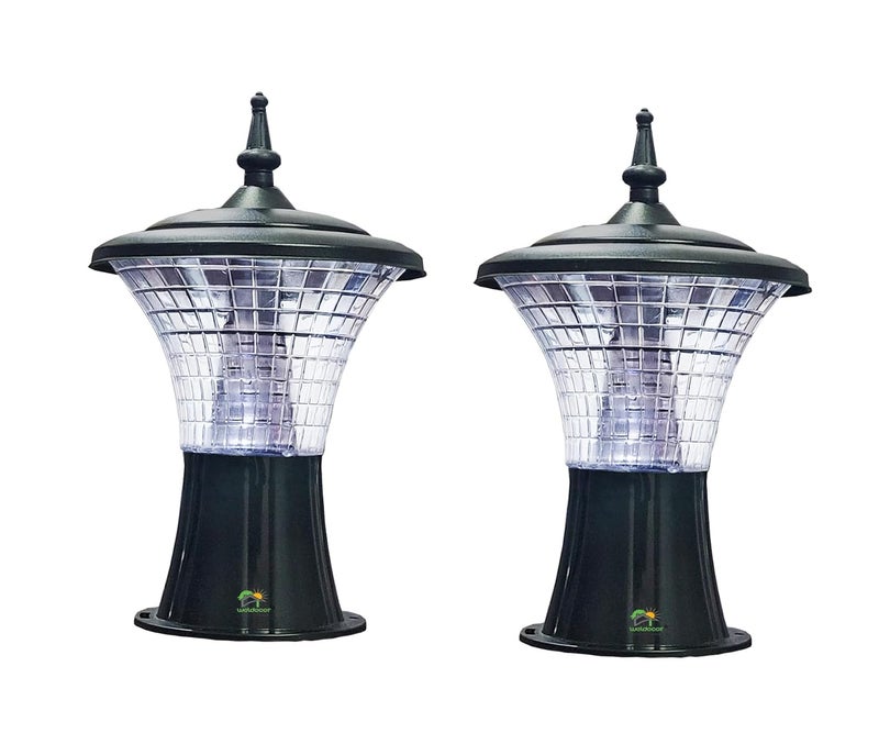 Weldecor Waterproof LED Gate Pillar Light for Outdoor | Stylish Decorative Lamp for Main Gate, Boundary Wall, Balcony, Terrace | Warm White, Modern Finish, Energy Efficient – 2 Pcs (Style1) - Image 1