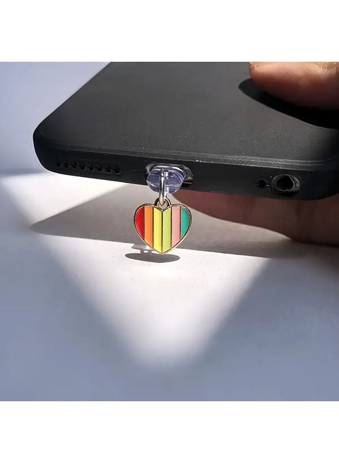Mini Dopamine Heart Phone Dust Plug For iPhone 6 14 Pro Max Charging Port Protector - Image 1