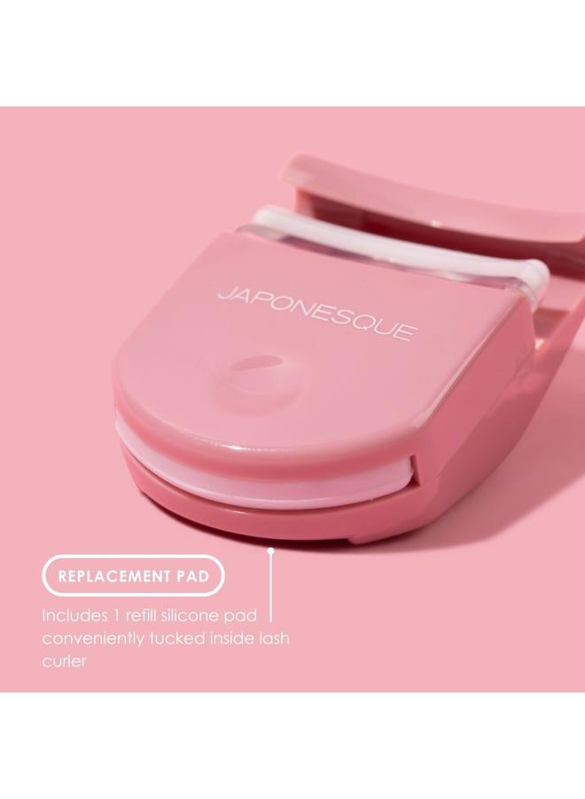 Japonesque مكبس رموش للسفر، وردي - مكابس رموش بلاستيكية لمكياج السفر، مكبس رموش Go Curl مع وسادة بديلة مجانية - عبوة واحدة - Image 3