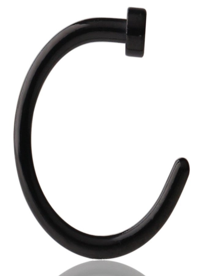Ruifan 6pcs Stainless Steel Body Jewelry Piercing Earrings Nose Hoop Ring Unisex 18 Gauge 5/16"(8mm)- Mix Color 2# - Image 2