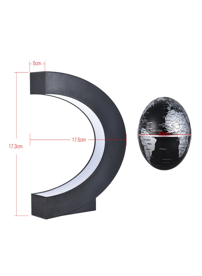 3 Inch C Shaped Magnetic Floating World Map Globe with LED Color Lights for Home Office Decoration Teaching Demo Black, UK Plug - Image 4