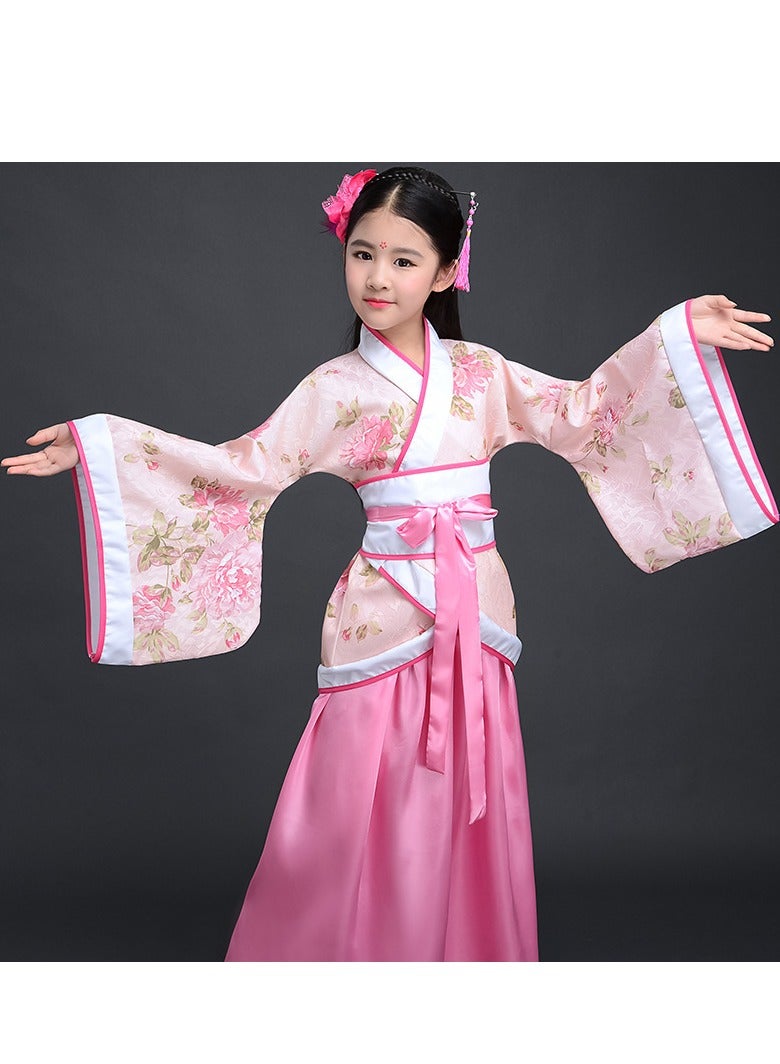 زي هانفو الصيني التقليدي للفتيات من سلالة هان القديمة، فستان الأميرة الشرقية، أناقة سيدة سلالة تانغ، ملابس رقص مع إكسسوارات - Image 1