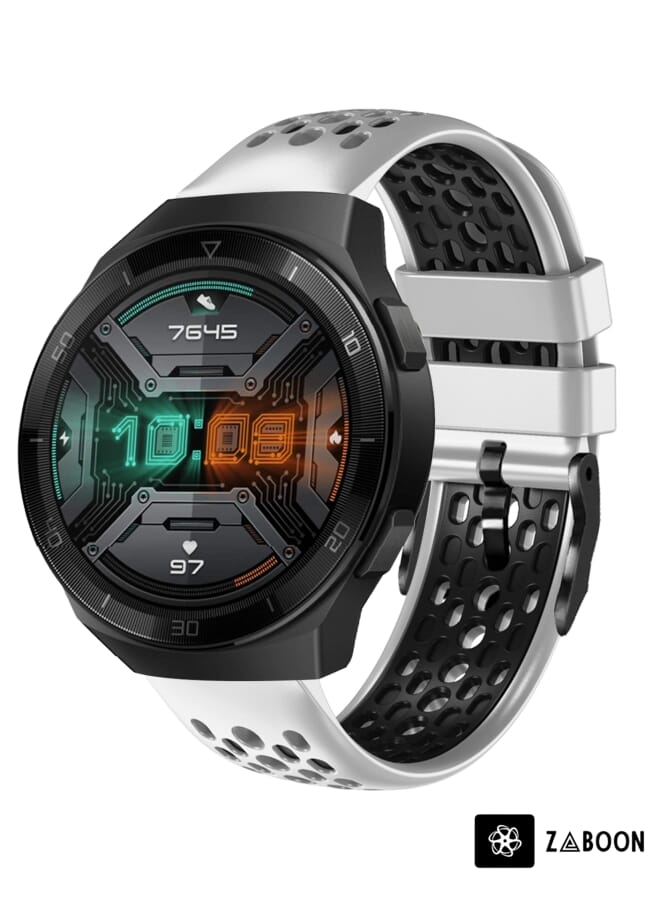 Zaboon Huawei Watch GT 2E 22mm Two-Color Breathable Silicone Watch Band - Image 1