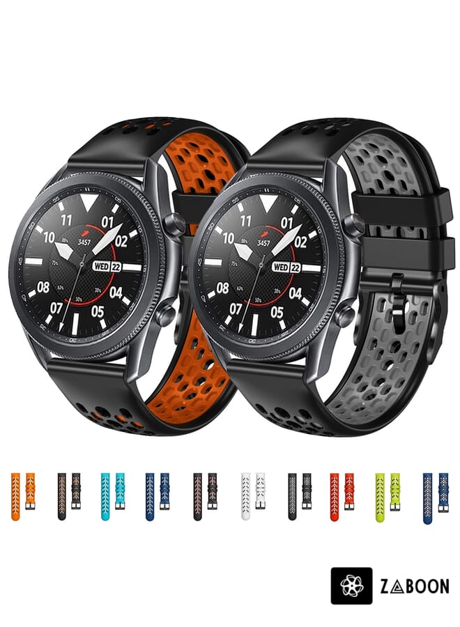 Zaboon Huawei Watch GT 2E 22mm Two-Color Breathable Silicone Watch Band - Image 3