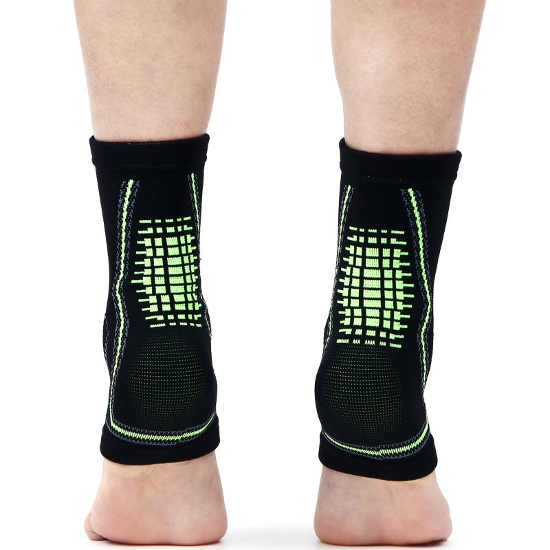 Green Nylon Compression Ankle Sleeve Pair Anti Sprain Sports Brace Support Basketball Men Size 35 37 - Image 5