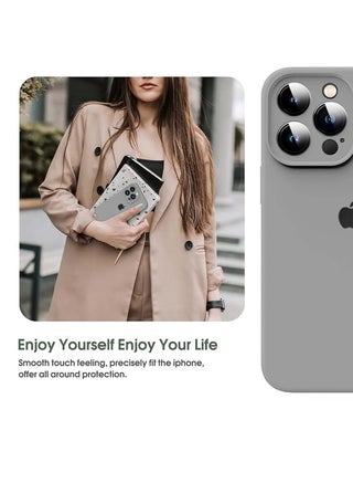 Premium Soft Liquid Silicone Case Cover For Apple iPhone 15 Pro Max 2023 Grey - view 4