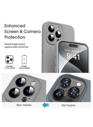 Premium Soft Liquid Silicone Case Cover For Apple iPhone 15 Pro Max 2023 Grey - view 3