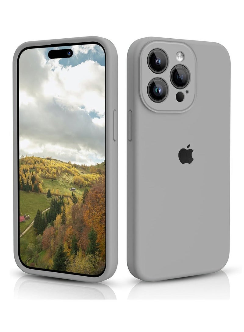 Wtech Premium Soft Liquid Silicone Case Cover For Apple iPhone 15 Pro Max 2023 Grey - Image 1