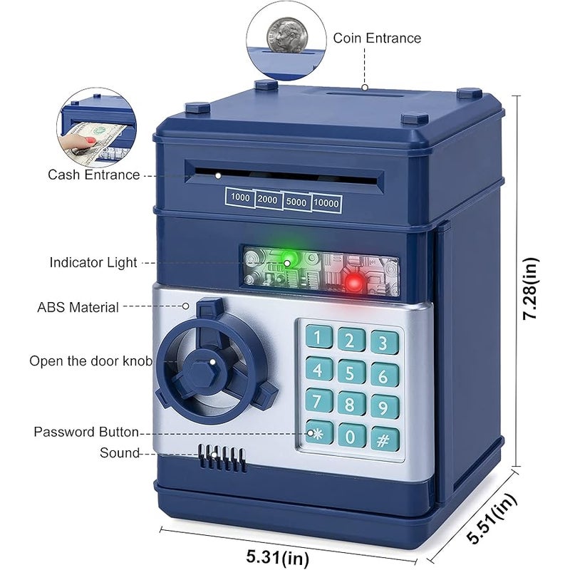 Refasy gy Bank for Boys, Electronic gy Banks Password Money Saving Box Gifts for 11 Year Old Boy Money Bank Toy Birthday Gifts for Boys Girls Kids Safe Cash Coin Can - MULTICOLOR - Image 3
