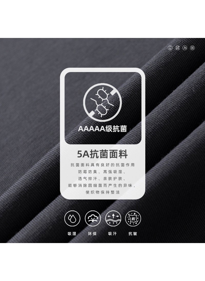 Generic - 5A Antibacterial Seamless T-Shirt Printing Deodorant Round Collar Shirt Work Clothes Group T-Shirt Print Short Sleeve Custom Printing LOGO navy blue - Image 1