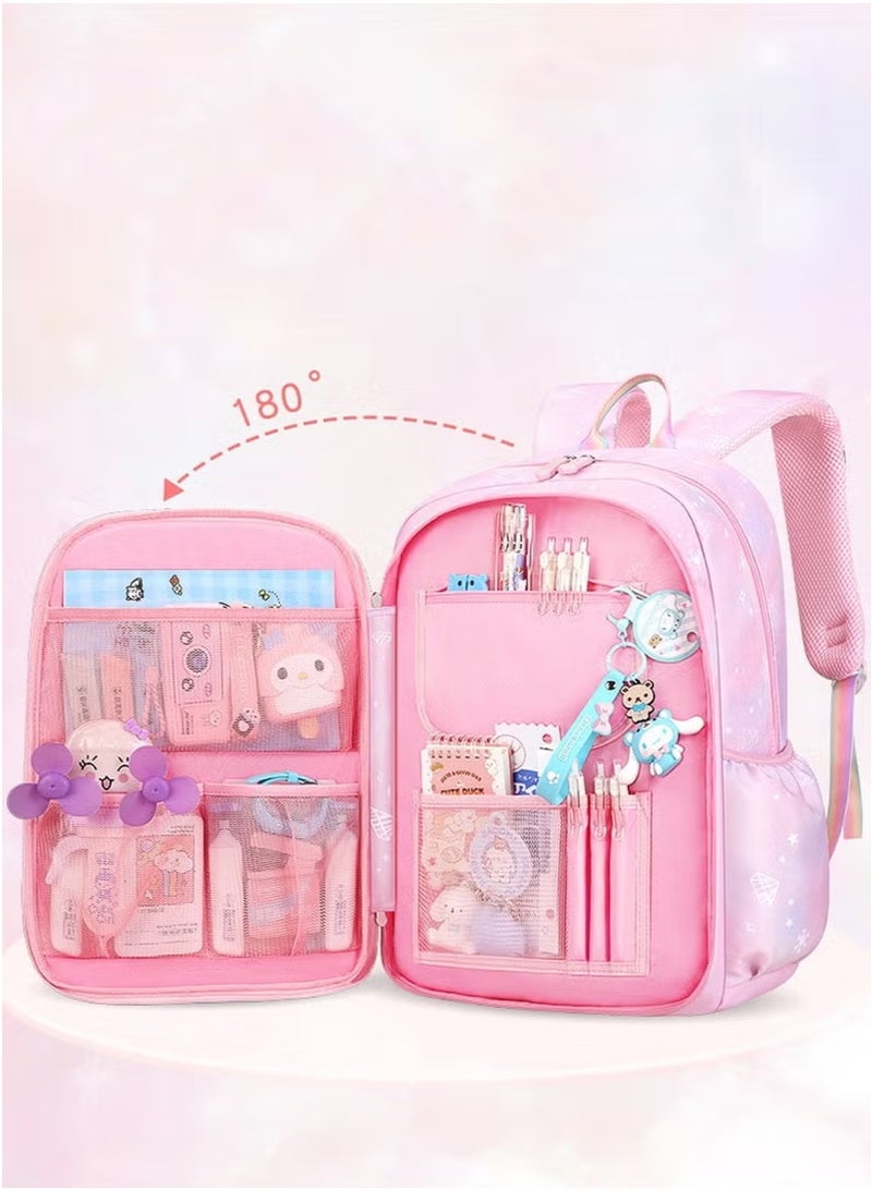 lebonaer Girls Backpack School Backpacks for Girls Book Bag with Compartments for Teen Girl Kid Students Elementary Middle School Kids' School Bag - Image 4