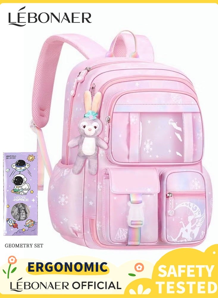 lebonaer Girls Backpack School Backpacks for Girls Book Bag with Compartments for Teen Girl Kid Students Elementary Middle School Kids' School Bag - Image 1
