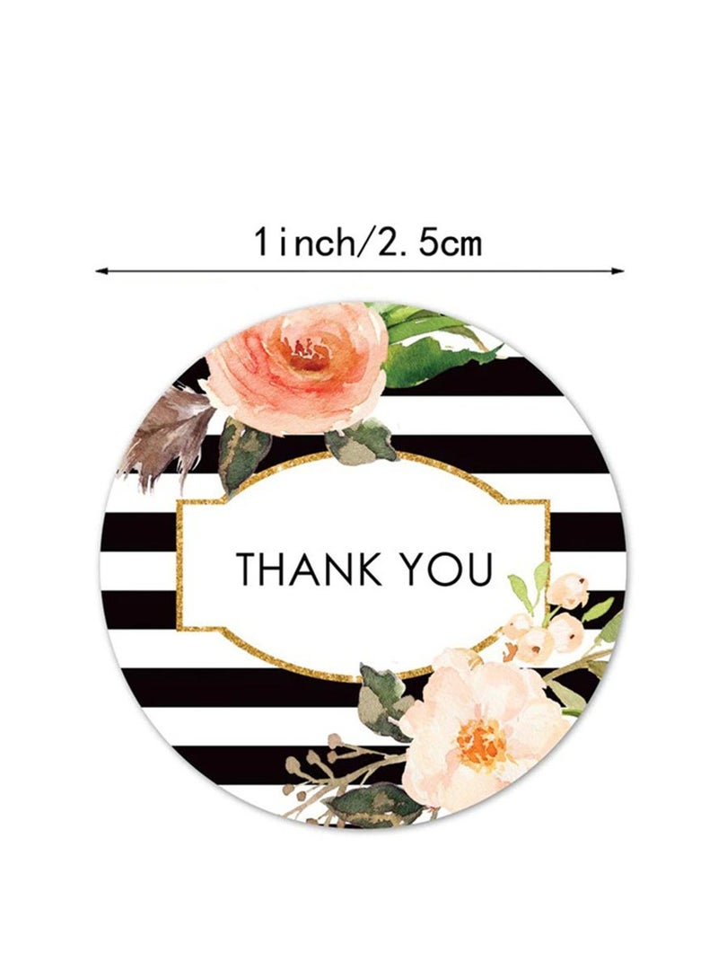Wownect (Pack of 3) Thank You Round Stickers – 1500 PCS 1 Inch Flower & Pattern Labels for Envelope Seals, Packing Seals, Bouquets & Small Business Packaging (Pack of 3) - Image 3