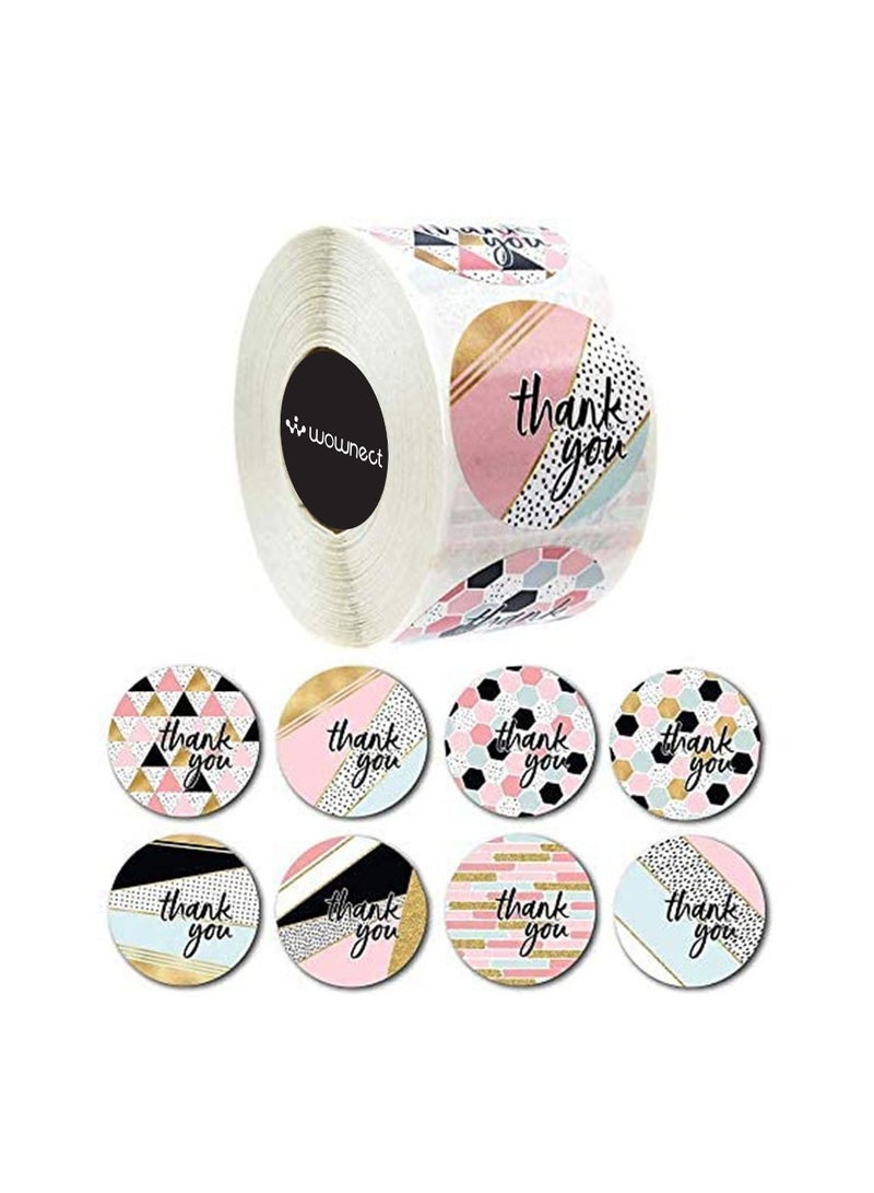 Wownect (Pack of 3) Thank You Round Stickers – 1500 PCS 1 Inch Flower & Pattern Labels for Envelope Seals, Packing Seals, Bouquets & Small Business Packaging (Pack of 3) - Image 4