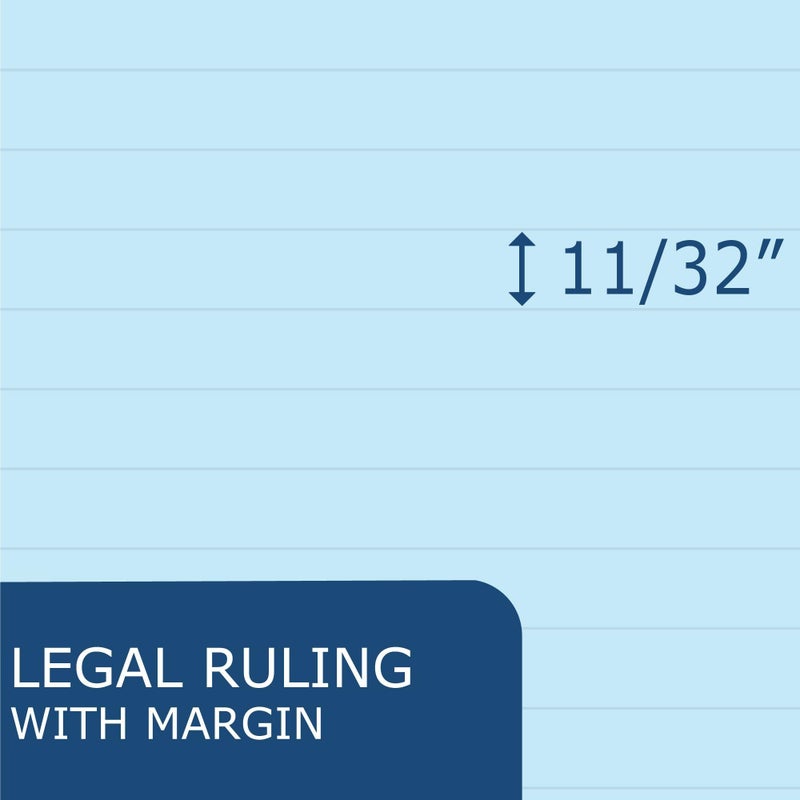 ROARING SPRING Enviroshades Recycled Colored Legal Pads, Blue, 3 Pack, 8.5" x 11", Legal Ruled, 50 Sheets Per Pad, 15 lb Perforated Paper, Made in USA - Image 3