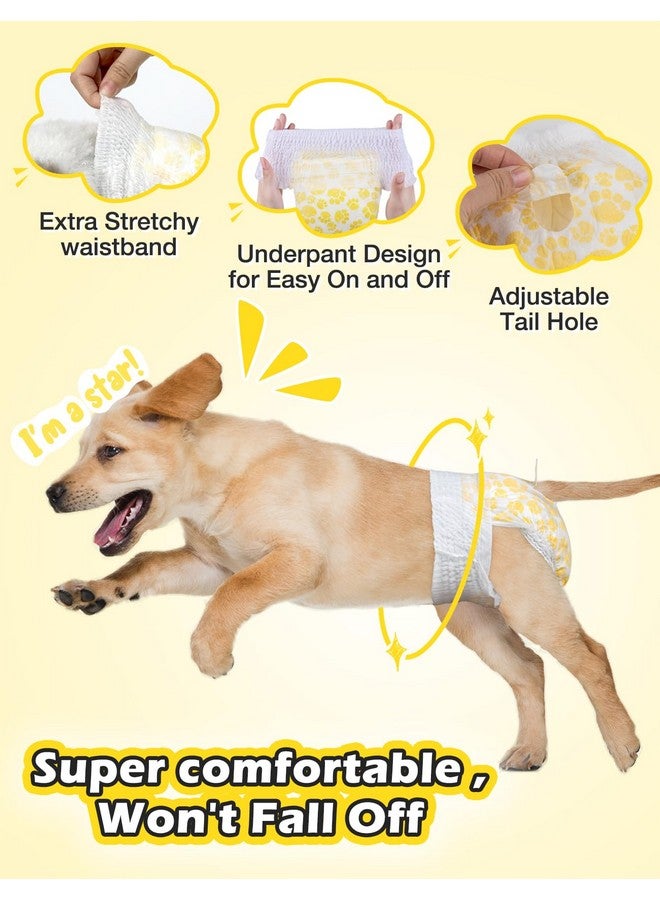 Dono Dog Diapers Female With Stretchy Waist14Pcs, Disposable Full Wrap Female Puppy Dog In Heat Period Diapers, 360° LeakProof Super Absorbent Doggie Puppy Diapers For Small Large Dogs (S14 Count) - Image 3