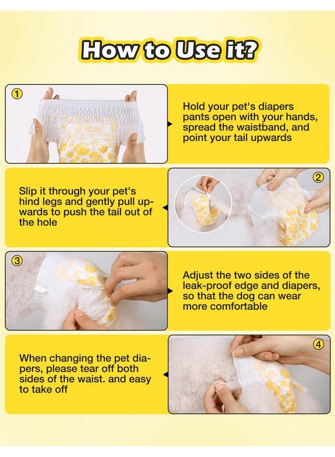 Dono Dog Diapers Female With Stretchy Waist14Pcs, Disposable Full Wrap Female Puppy Dog In Heat Period Diapers, 360° LeakProof Super Absorbent Doggie Puppy Diapers For Small Large Dogs (S14 Count) - Image 5