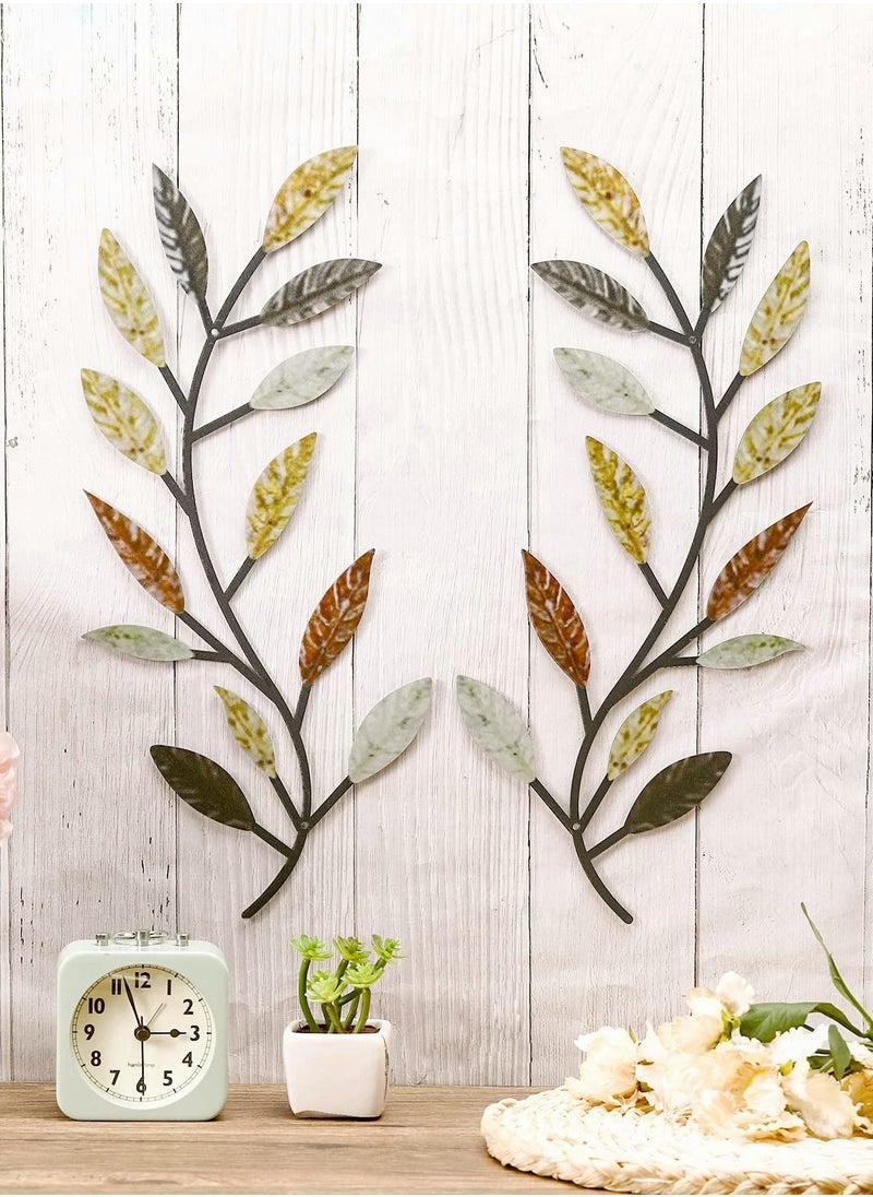 Y&D Metal Tree Leaf Wall Decor(Multicolor 2 Pcs)  - Image 2