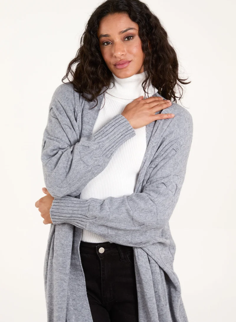 بلو فانيلا كارديجان محبوك بكابل