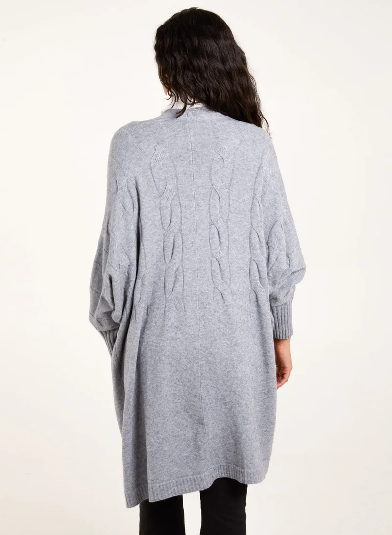 بلو فانيلا كارديجان محبوك بكابل