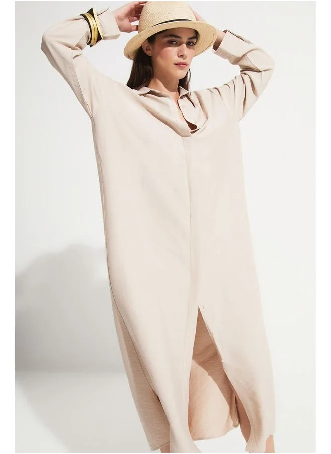 جون Belted Midi Dress