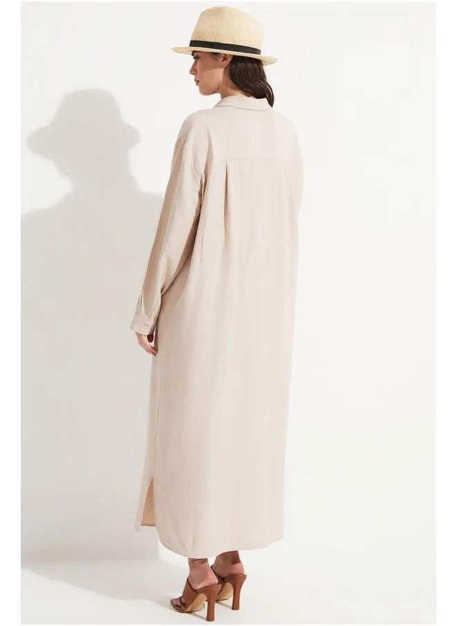 جون Belted Midi Dress