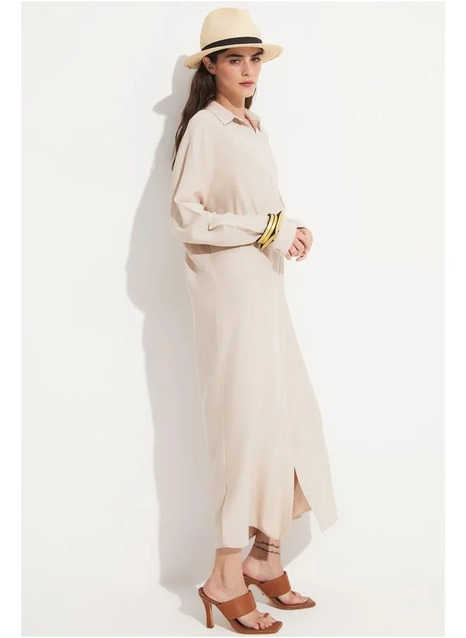 جون Belted Midi Dress