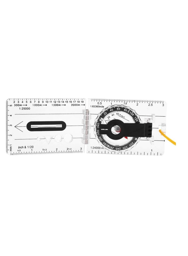 SOLARAE Mapping Compass Navigation, Practical Compass with Measure Ruler and Neck Strap, Compass Professional Transparent Compass, for Map Reading,Liquid Filled, Hiking, Navigation and Survival Camping - Image 2