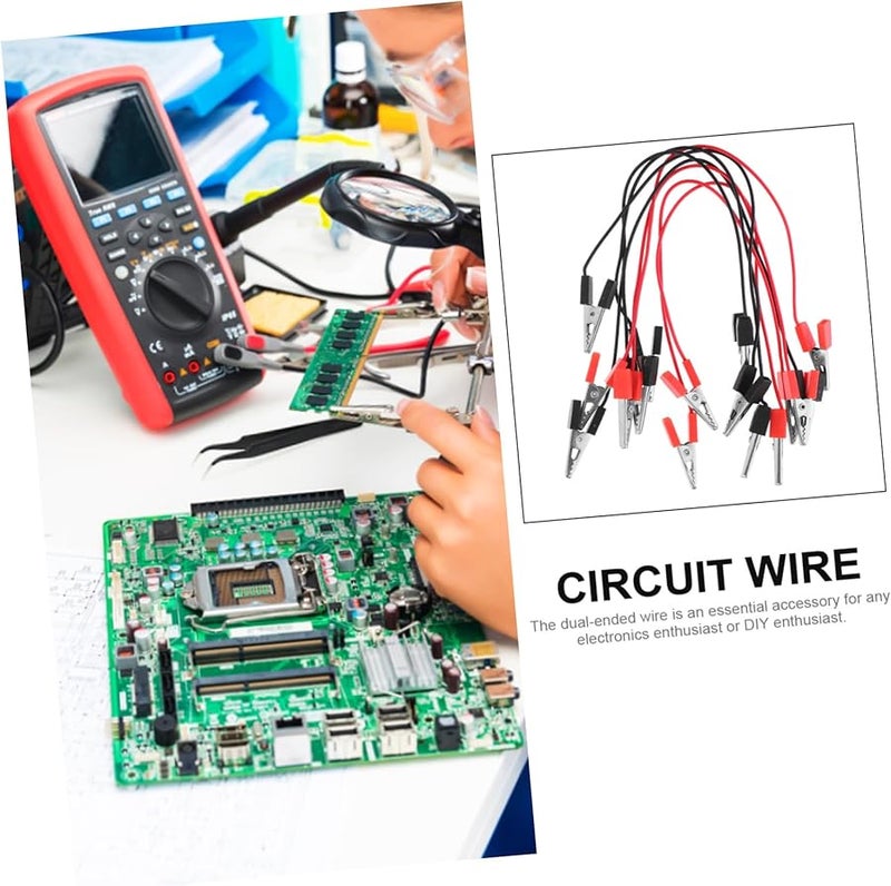 8 Pcs Insulated Alligator Clip Wires For Electrical Circuit Experiments And Science Projects - Image 4