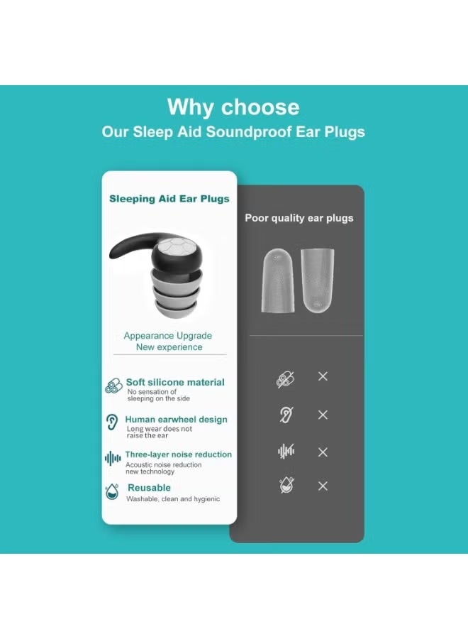 إي وورلد مجموعة من 30 لاصق أنفي للتنفس وسدادات أذن عازلة للضوضاء – سدادات أذن سيليكون قابلة لإعادة الاستخدام مع لاصقات أنفية مقاومة للعرق لنوم هادئ في المنزل والسفر - Image 5