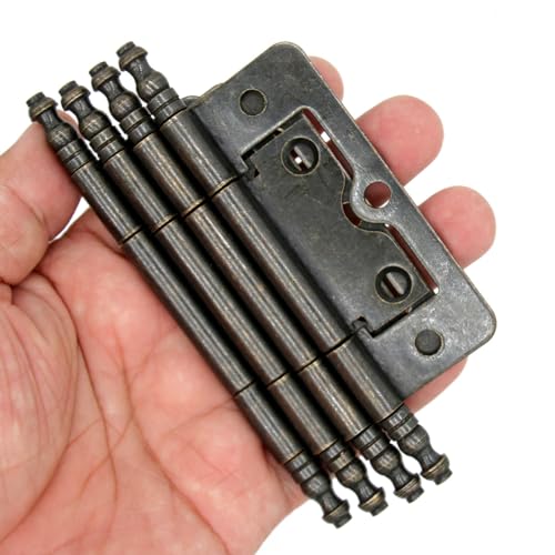 LXZ 4 PCs Antique Bronze Flap Hinges with Lengthened Axis - Vintage Style Hinges for Door Wooden Chest Cabinet - Plate Length of 3" (76 mm), Large Size - Image 1