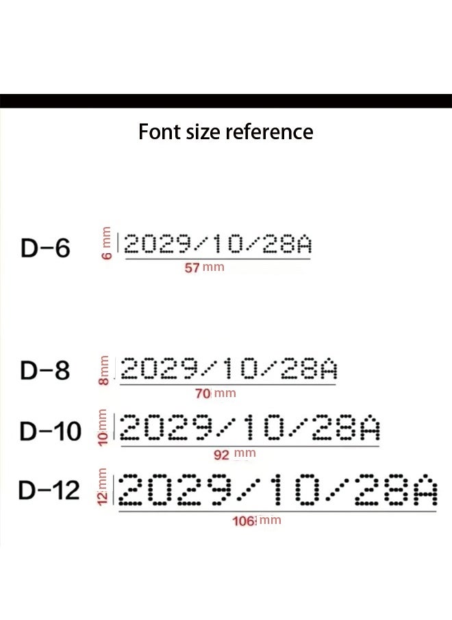 Generic - D-6 Model Date Code Printer Package – Includes Ink, Pads, Cartridges, and Packaging - Image 1