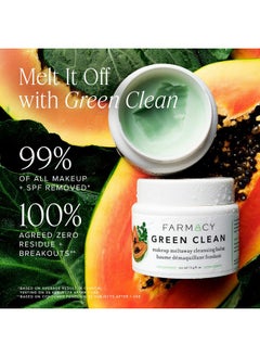 FARMACY Farmacy Makeup Remover Cleansing Balm - Green Clean Waterproof Makeup Remover + Oil Based Cleanser - Gentle Exfoliating Double Cleanser - Melts From Balm to Milky Lather (200ml)  - Image 2