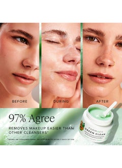 FARMACY Farmacy Makeup Remover Cleansing Balm - Green Clean Waterproof Makeup Remover + Oil Based Cleanser - Gentle Exfoliating Double Cleanser - Melts From Balm to Milky Lather (200ml)  - Image 3