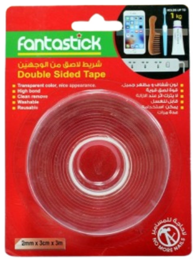 FANTASTICK DOUBLE SIDED TRANSPARENT 2mmx3cmx3m