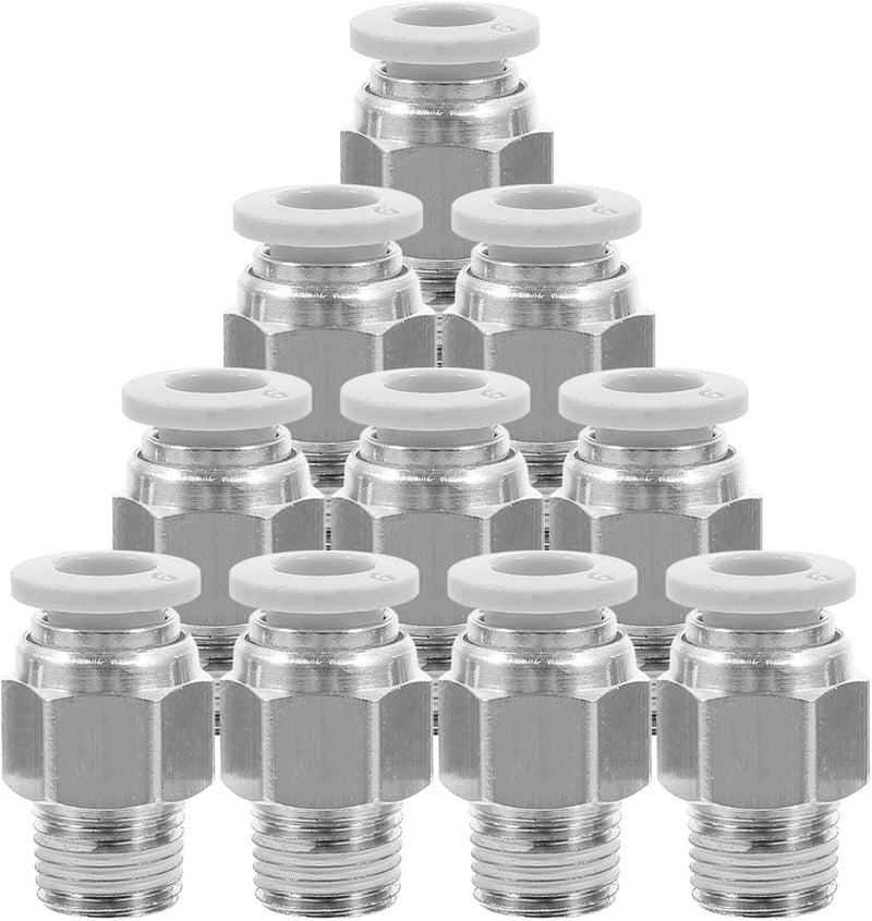 10pcs 6mm Push Fit Air Hose Fittings 1/8" Npt Push-to-connect Pneumatic Tube Connectors Quick Connect for 3d Printer Pneumatic Tubing - Image 1