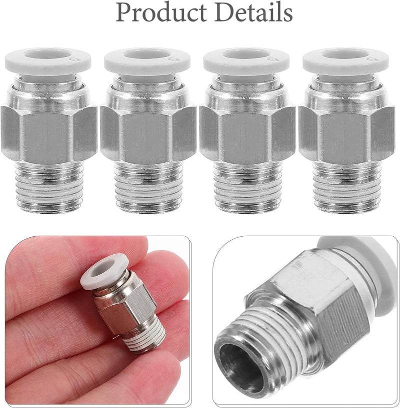 10pcs 6mm Push Fit Air Hose Fittings 1/8" Npt Push-to-connect Pneumatic Tube Connectors Quick Connect for 3d Printer Pneumatic Tubing - Image 3